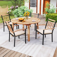 Table à manger ronde Tangkula d'extérieur pour 4 à 6 personnes pour le jardin