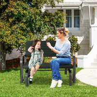 Tangkula Outdoor Glider Patio Chair Bench, Porch Glider Loveseat Swing Bench