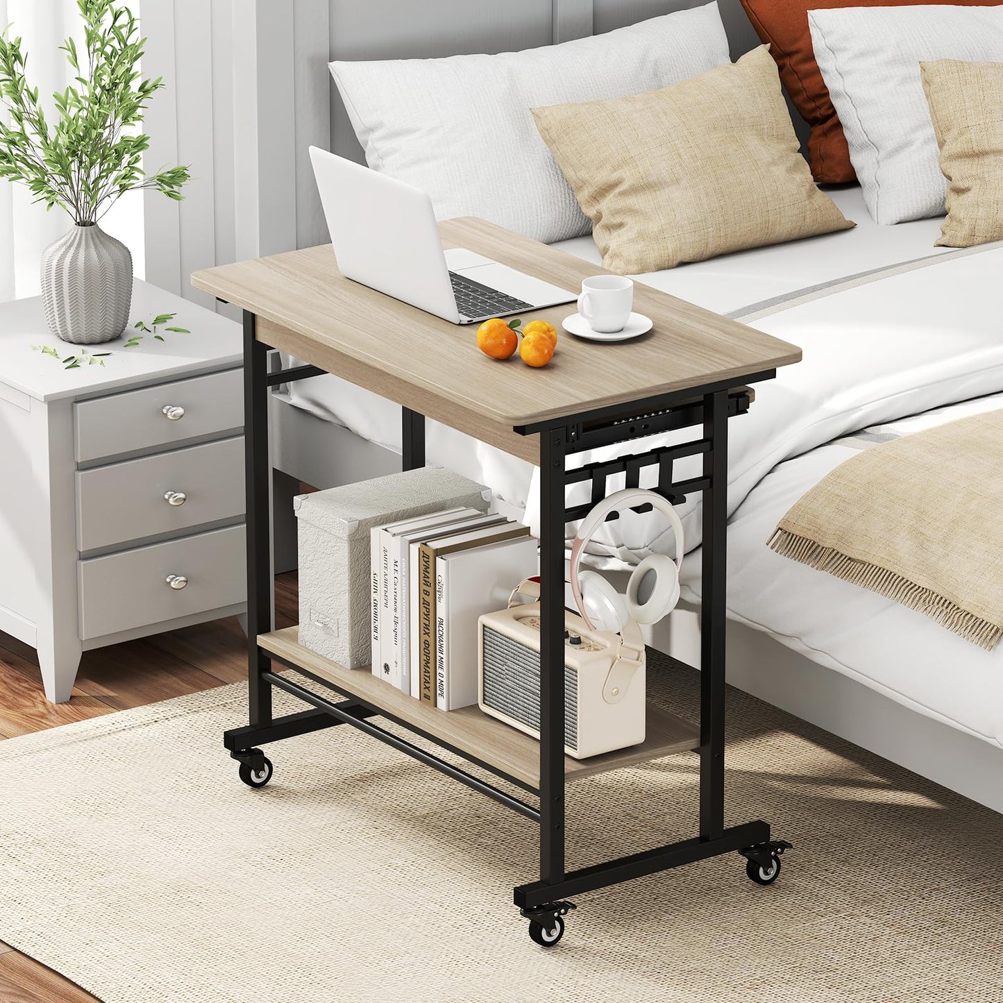 Tangkula Chariot de bureau roulant avec plateau pour clavier