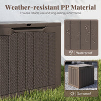 Tangkula 30 Gallon Outdoor Storage Box Resin Storage Bench with Lockable Lid