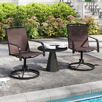 Tangkula Outdoor Swivel Chairs Set with High Back