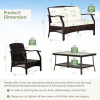 Tangkula Outdoor Rattan Furniture Set, Patiojoy Outdoor Wicker Sofa Set