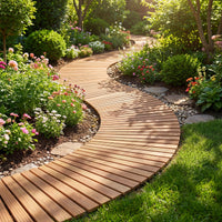 Tangkula 7/8 FT Wooden Garden Pathway