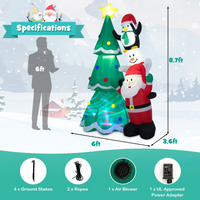Tangkula Christmas Indoor Outdoor Inflatable Decoration for Yard Lawn