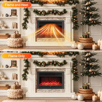 Tangkula 750W/1500W Recessed Fireplace Heater with Remote Control