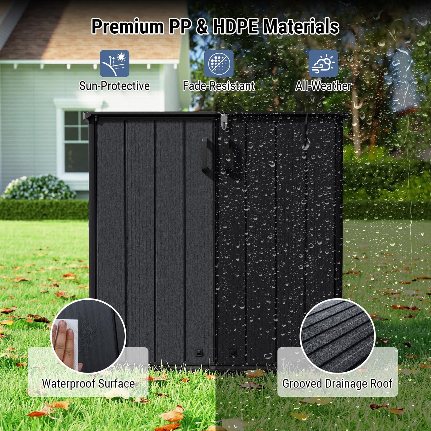 angkula 175 Gallon Outdoor Storage Box All-Weather Resin Patio Storage Box