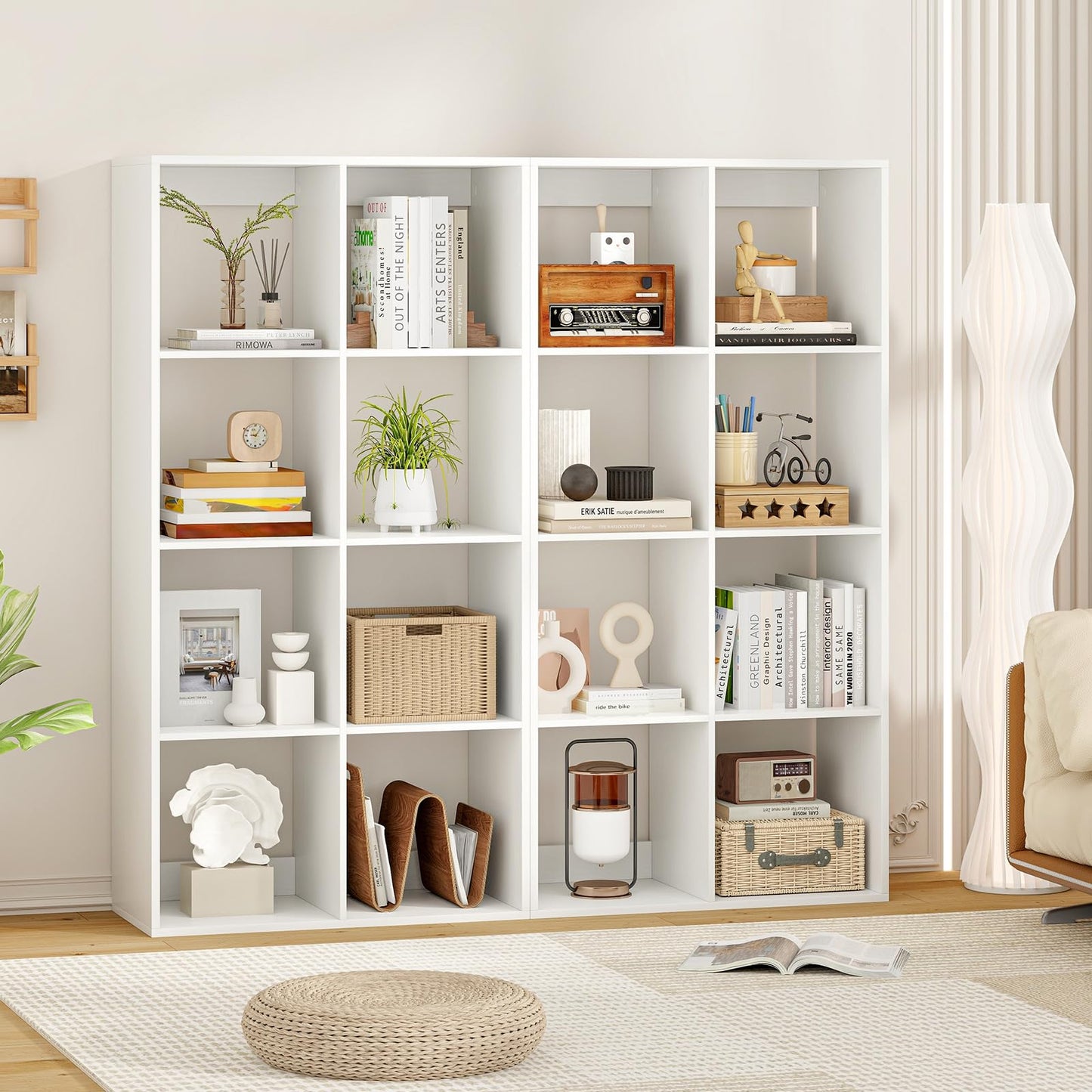 Tangkula Cube Bookcase Freestanding Cube Storage Organizer with Anti Toppling Kits