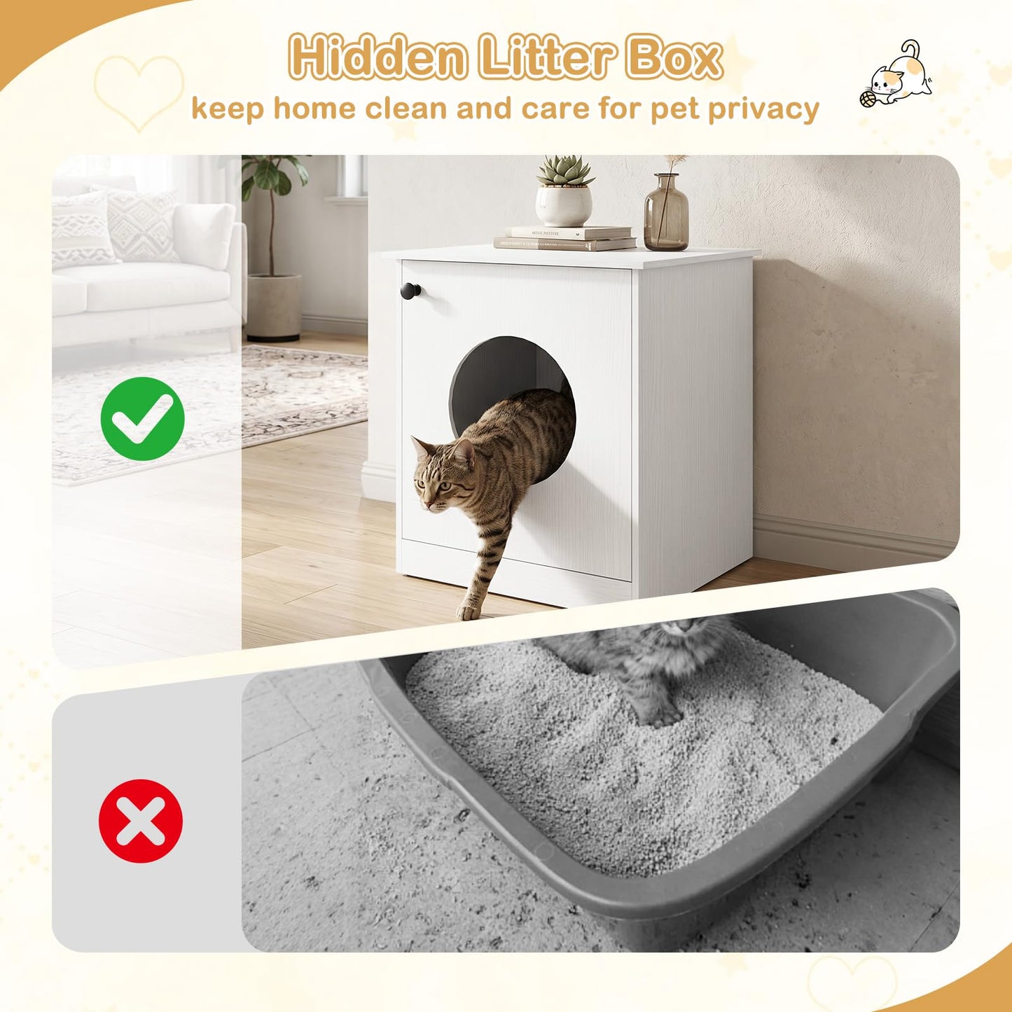 Tangkula 22 Inch Litter Box Enclosure