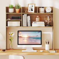 Tangkula Desktop Bookshelf Countertop Storage Hutch with 6 Storage Shelves