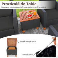 Tangkula 5 Pieces Patio Furniture Set with Coffee Table
