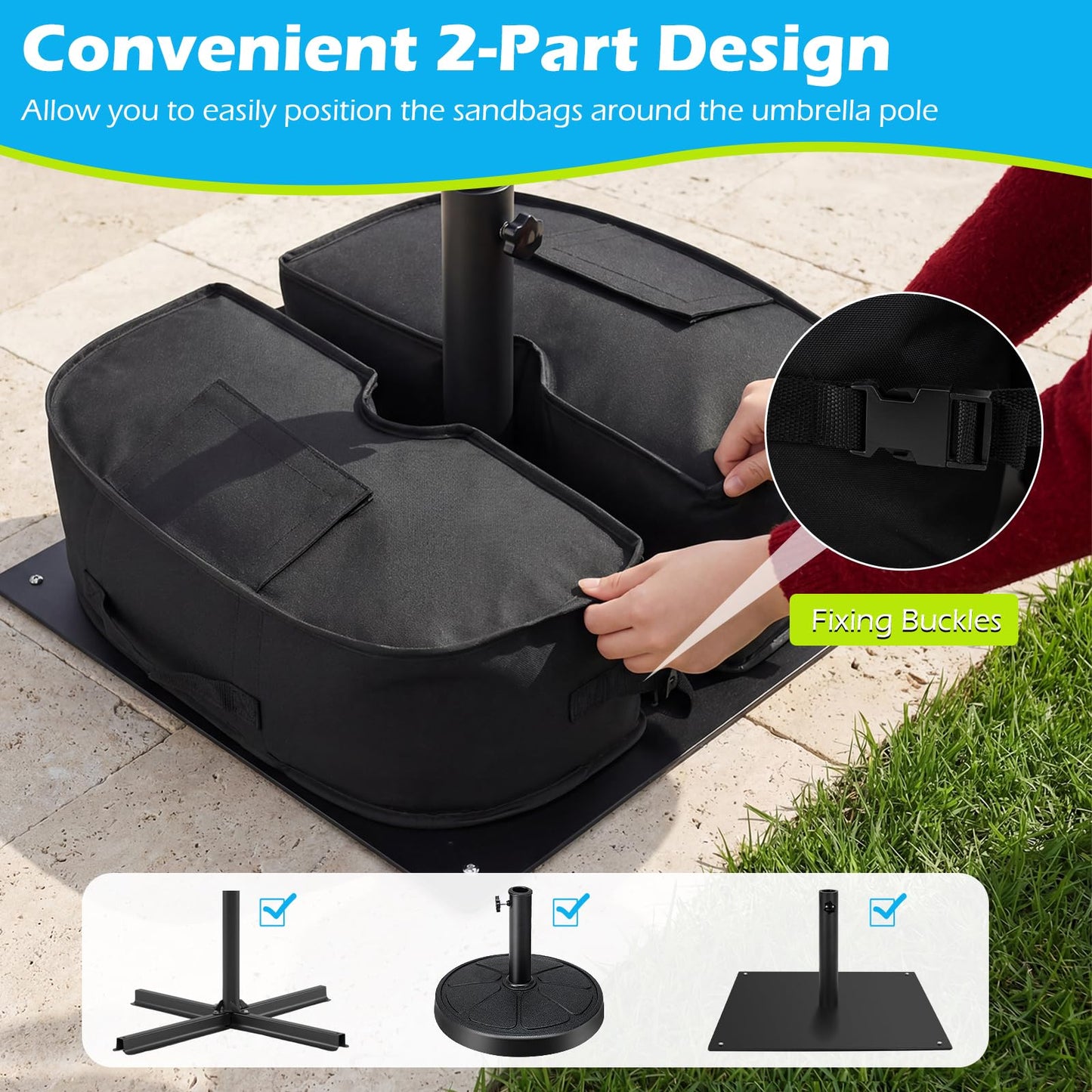 Tangkula 2-Pack 90 LBS Umbrella Base for Garden Backyard Pool