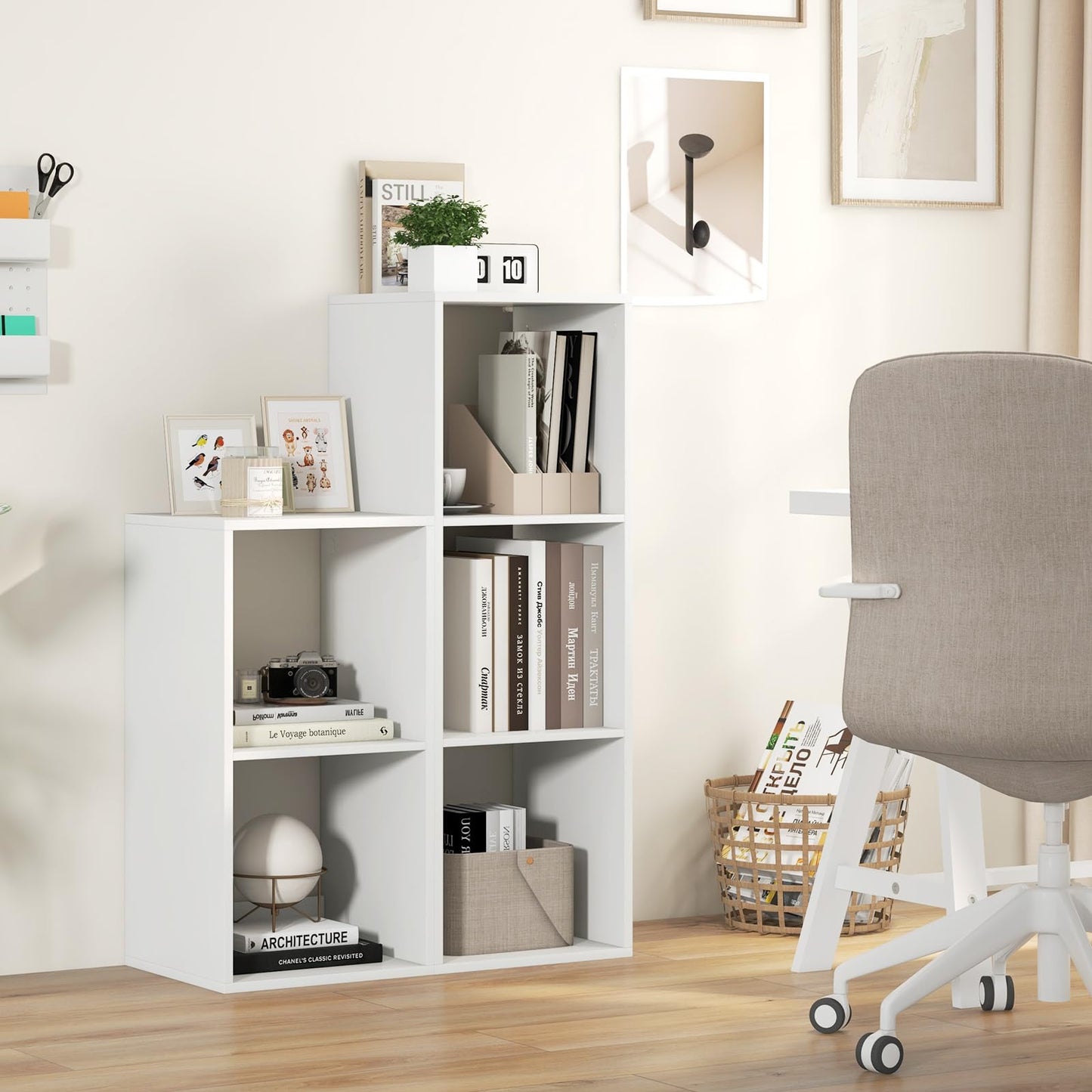 Tangkula 3-Cube Bookcase, 4-Tier Bookshelf with Open Compartments
