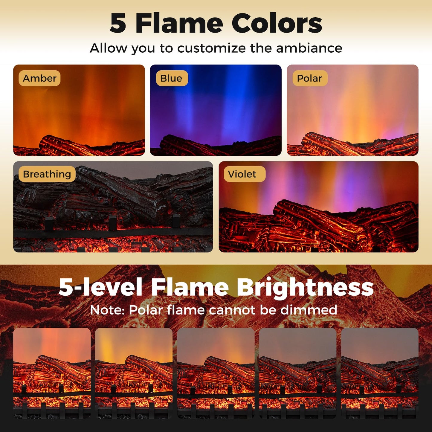 Tangkula 26 Inches Electric Fireplace Insert Log