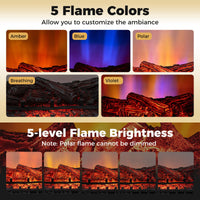 Tangkula 26 Inches Electric Fireplace Insert Log