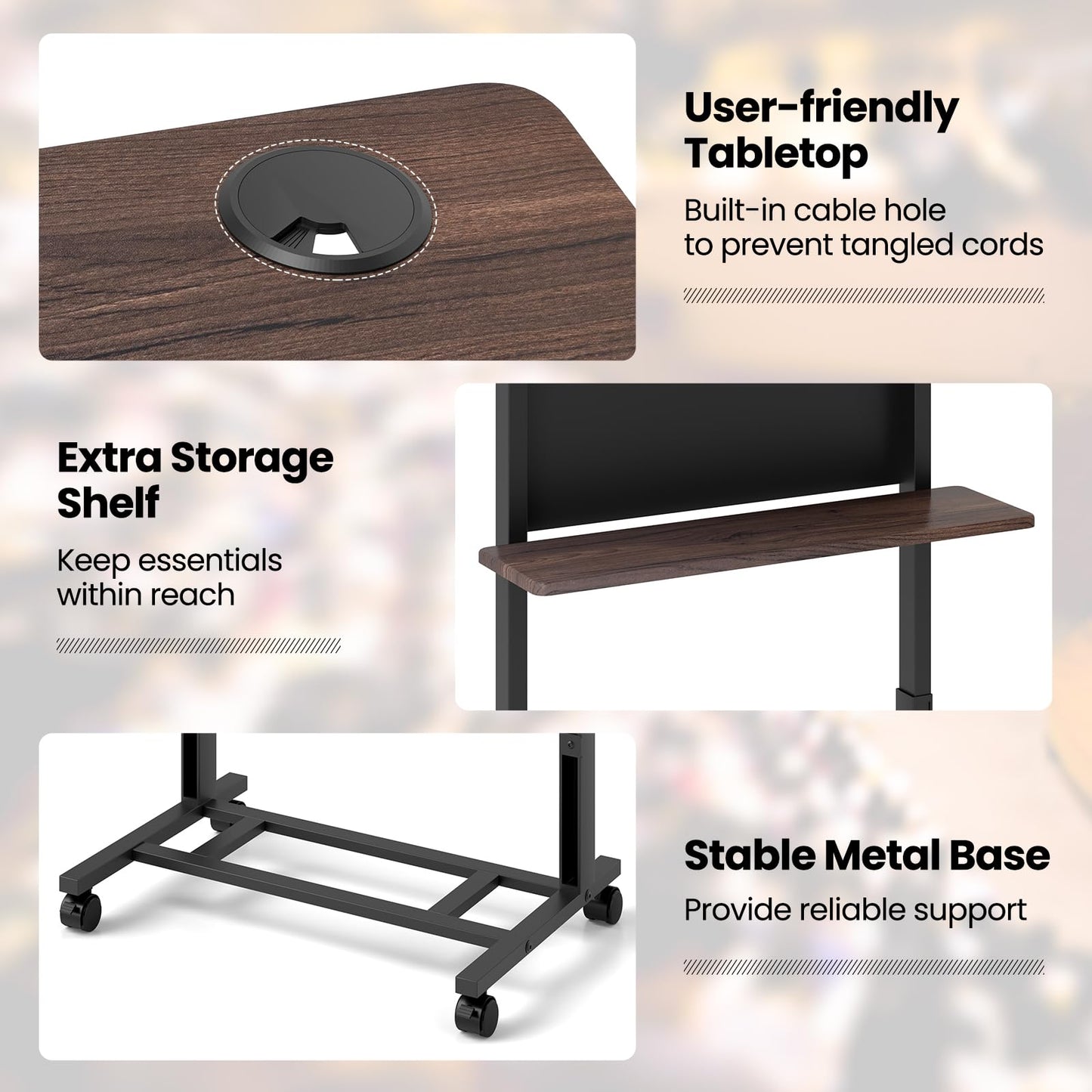 Tangkula Rolling Podium Stand