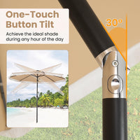 Tangkula 10 FT Solar Patio Umbrella with Fringe
