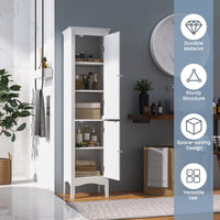 Tangkula Bathroom Storage Cabinet, 63 Inch Tall Narrow Storage Cabinet with 1 Adjustable Shelf and 2 Doors