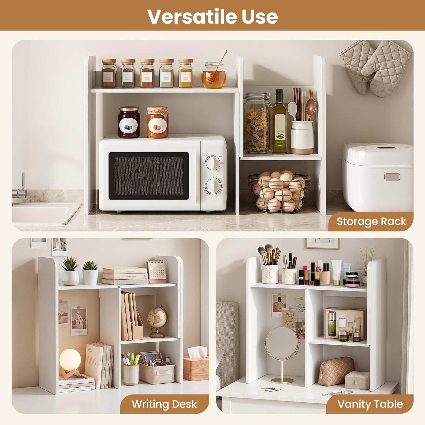 Tangkula Extendable Desktop Bookshelf for Home Office