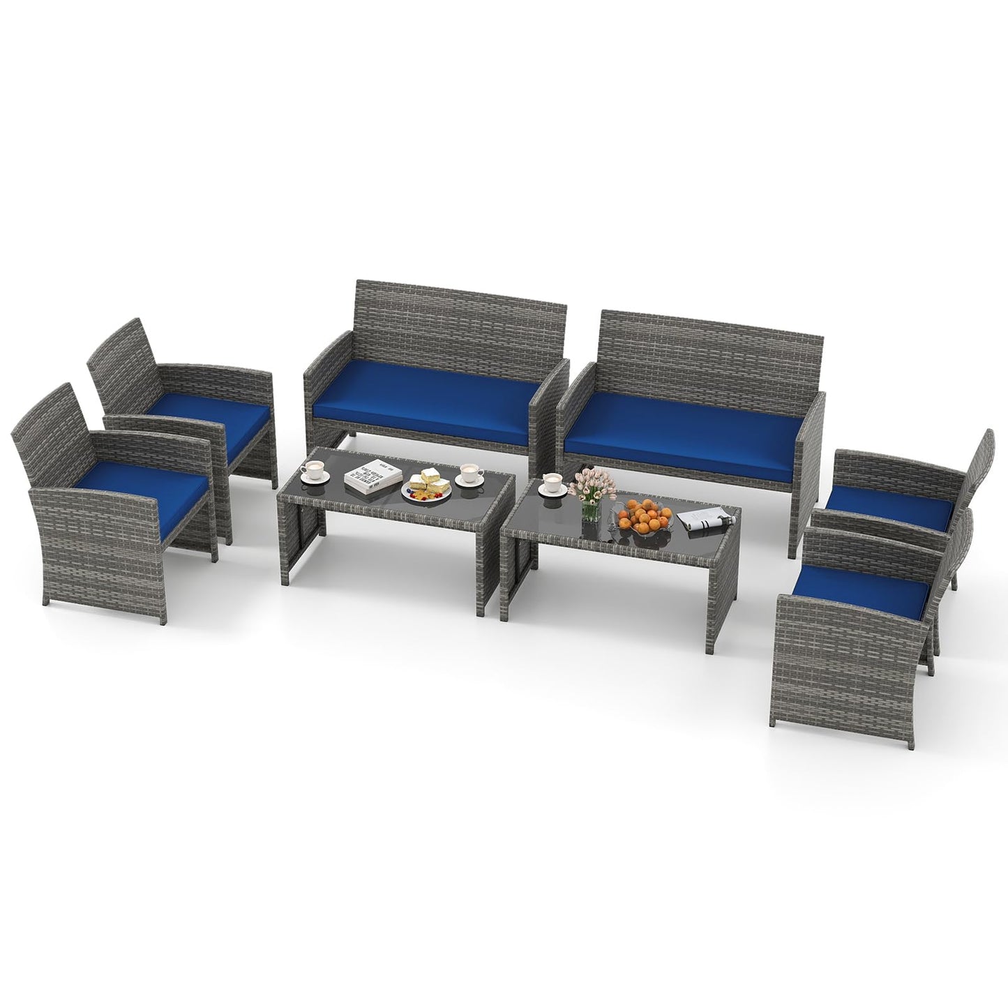 Tangkula 4 Piece Patio Wicker Furniture Set