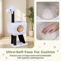 Tangkula 43 Inch Modern Rattan Cat Tree
