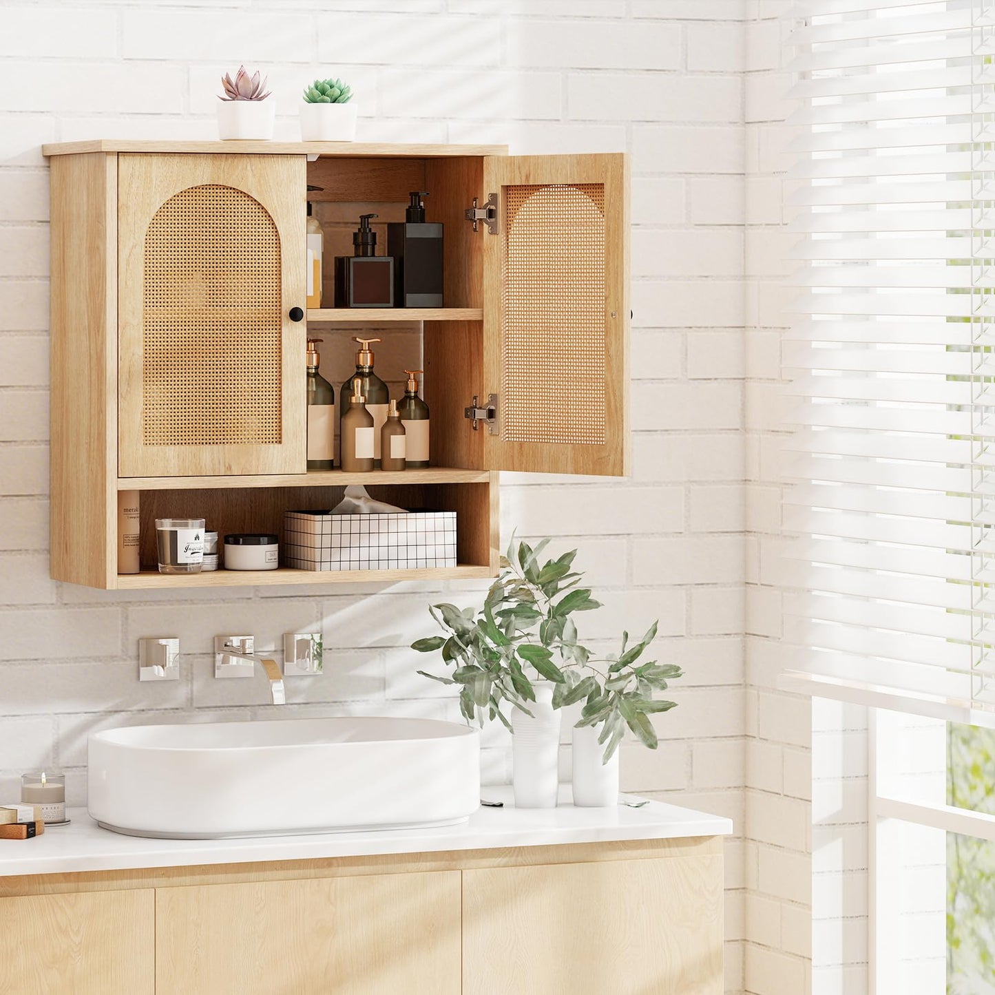 Tangkula Wall-Mounted Medicine Cabinet