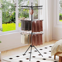 Tangkula 70"H 3-Tier Portable and Foldable Drying Rack with 32 Rods