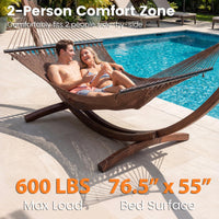 Tangkula 10.5FT Caribbean Double Hammock Heavy Duty Portable