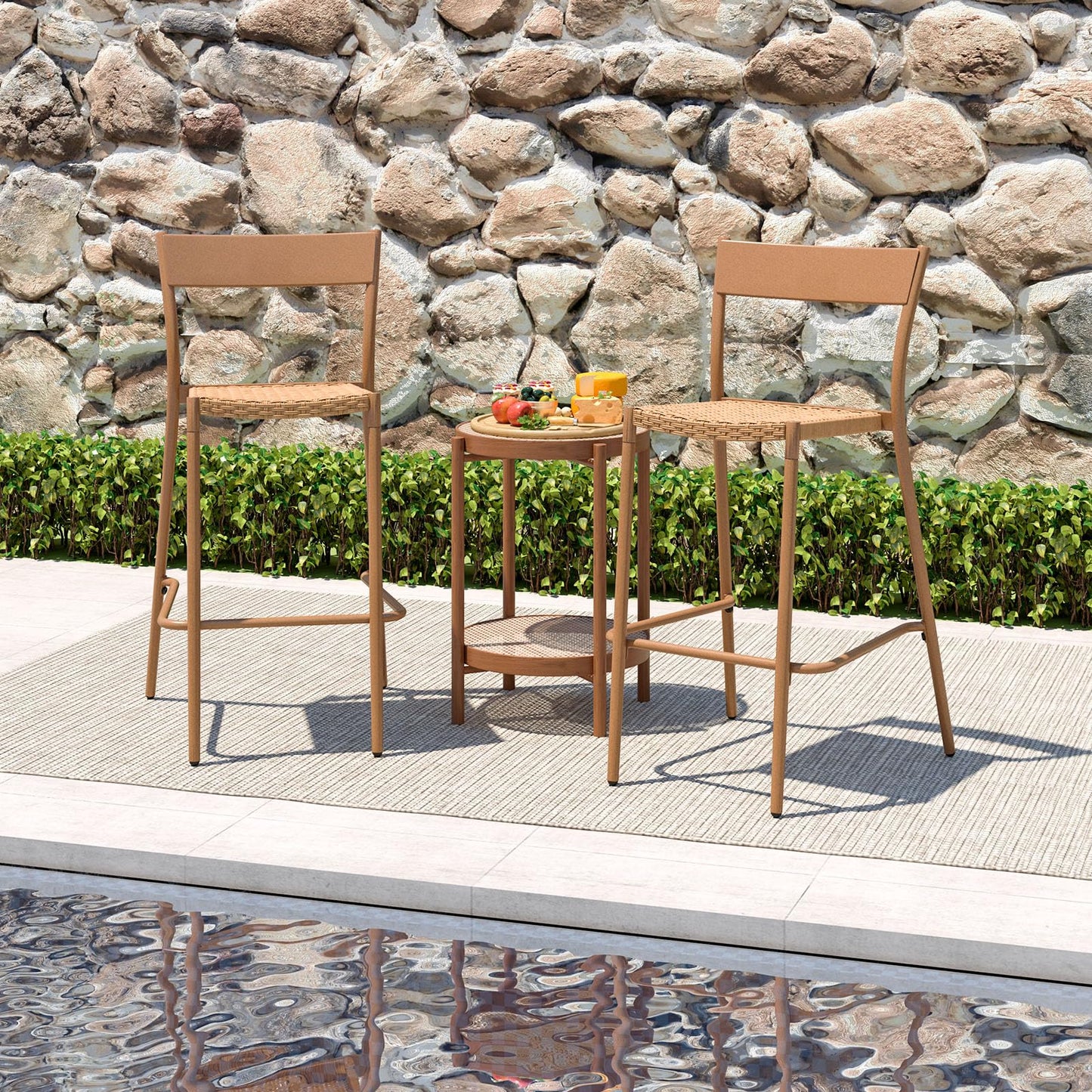 Tangkula Patio Barstools Set of 2/4