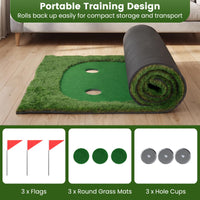 Tangkula 10 FT Golf Putting Green with Realistic Artificial Grass Turf