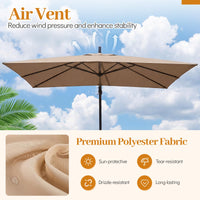 Tangkula 8x8 FT Patio Umbrella with Base Included Square Offset Cantilever 360 Degree Rotation