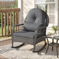 Tangkula Outdoor Wicker Rocking Chair for Porch(1/2)