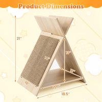 Tangkula Arbre à Chat Vertical en Carton Ondulé avec Griffoir Triangle