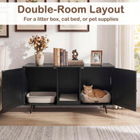 Tangkula Double Cat Litter Box Enclosure for 2 Cats