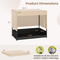 Tangkula Elevated Wicker Dog House for Small to Medium Breeds