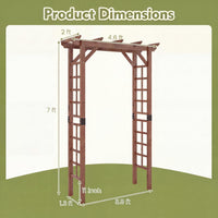 Tangkula 85" Wood Garden Arch Trellis for Climbing Plants