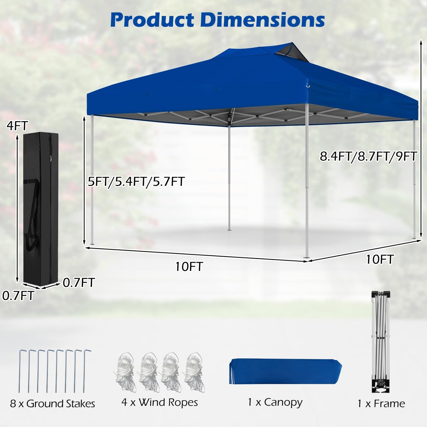 Tangkula 10x10 FT Pop Up Canopy 2-Tier Outdoor Tent with Vented Top