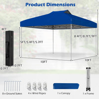 Tangkula 10x10 FT Pop Up Canopy 2-Tier Outdoor Tent with Vented Top