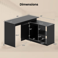 Tangkula L-Shaped Computer Desk with 2-Way Cabinet & 4 Storage Compartments for Home Office