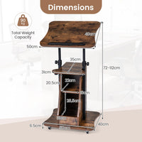 Tangkula Mobile Lectern Podium for Home Office School