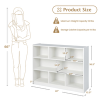 Tangkula 8-Cube Bookcase, Wood 3 Tier Open Storage Bookshelf, Modern Multipurpose Display Cabinet