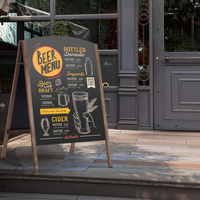 Tangkula A-Frame Chalkboard Sign, Rustic Wooden Double-Sided Standing Sidewalk Chalkboard Sign Sandwich Board