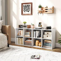 Grande bibliothèque horizontale sur pied Tangkula avec 8 étagères ouvertes et 2 kits anti-basculement