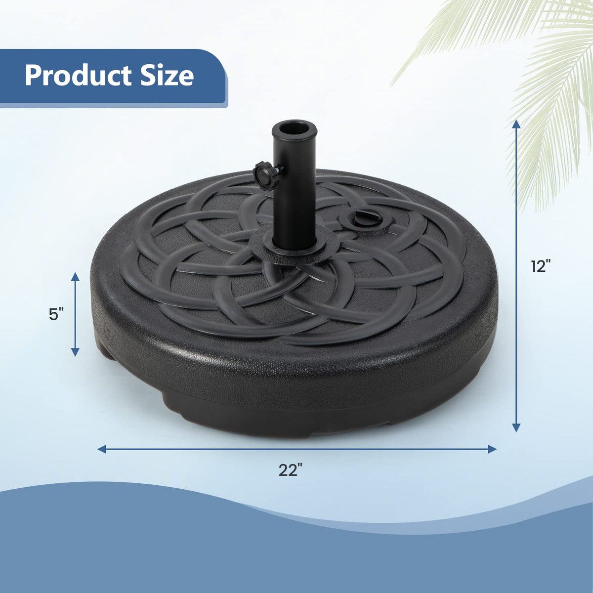 Tangkula Fillable Umbrella Base Stand Water & Sand Filled 102 lbs Heavy Duty Patio Umbrella