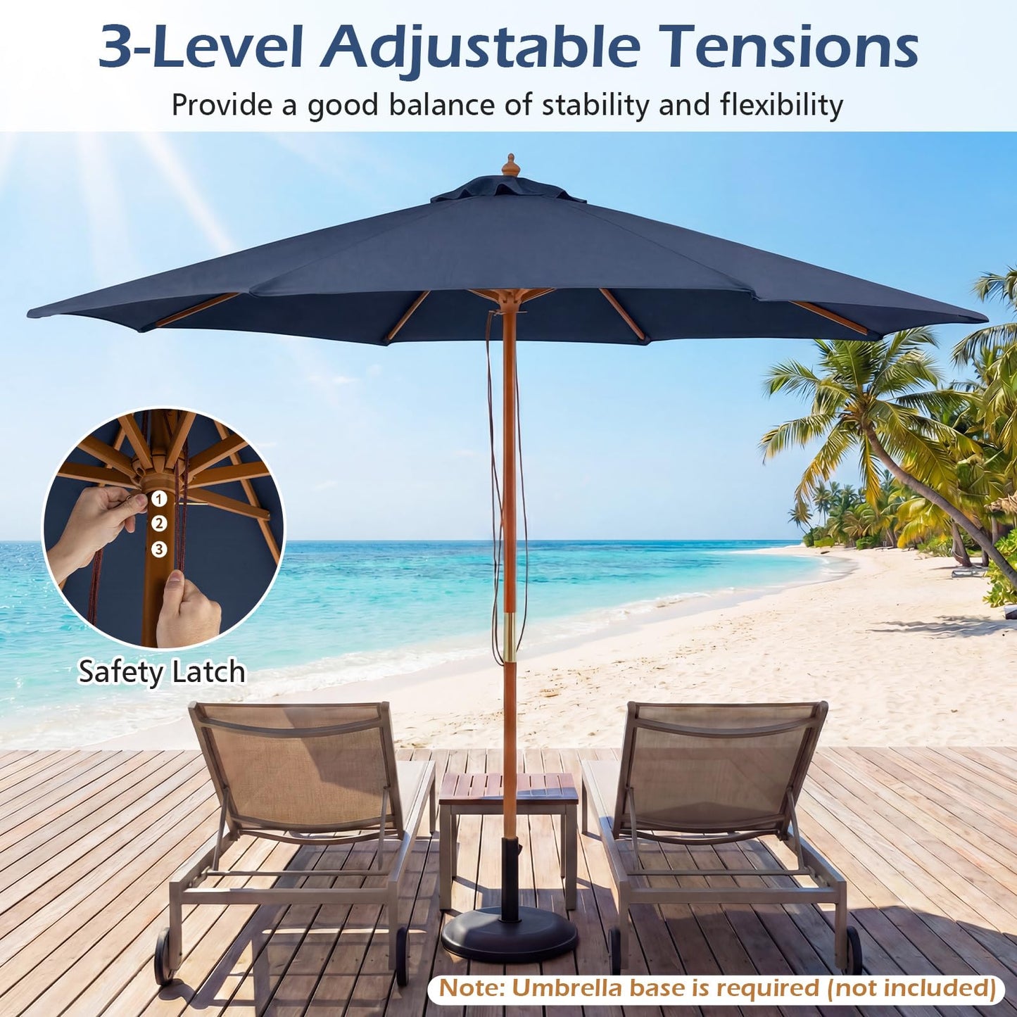 Tangkula 9 FT Patio Umbrella Outdoor Table Market Umbrella