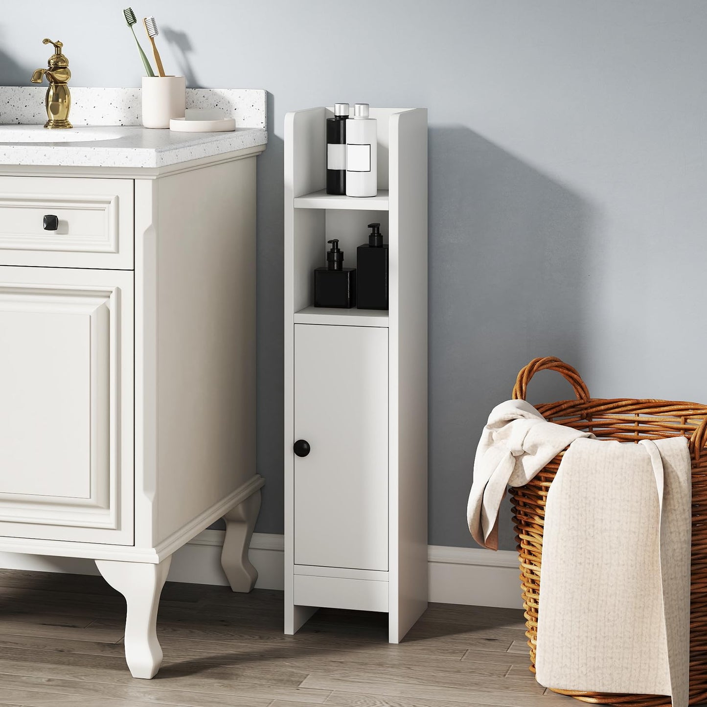 Tangkula Small Bathroom Storage Cabinet for Small Spaces