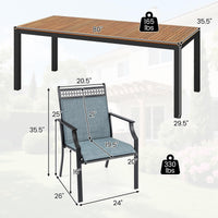 Tangkula 9 Pieces Patio Dining Set for 8 Quick-Drying Fabric Acacia Wood & Metal Frame