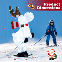 Tangkula Lighted Christmas Reindeer Decoration with LED Lights and Scarf