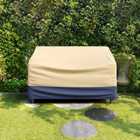 Tangkula Patio Loveseat Cover, 2-Seater Waterproof Outdoor Deep Sofa Cover with Padded Handle & Click-Close Straps