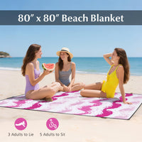 Tangkula 4 Pieces Beach Chair Set with Umbrella & Blanket