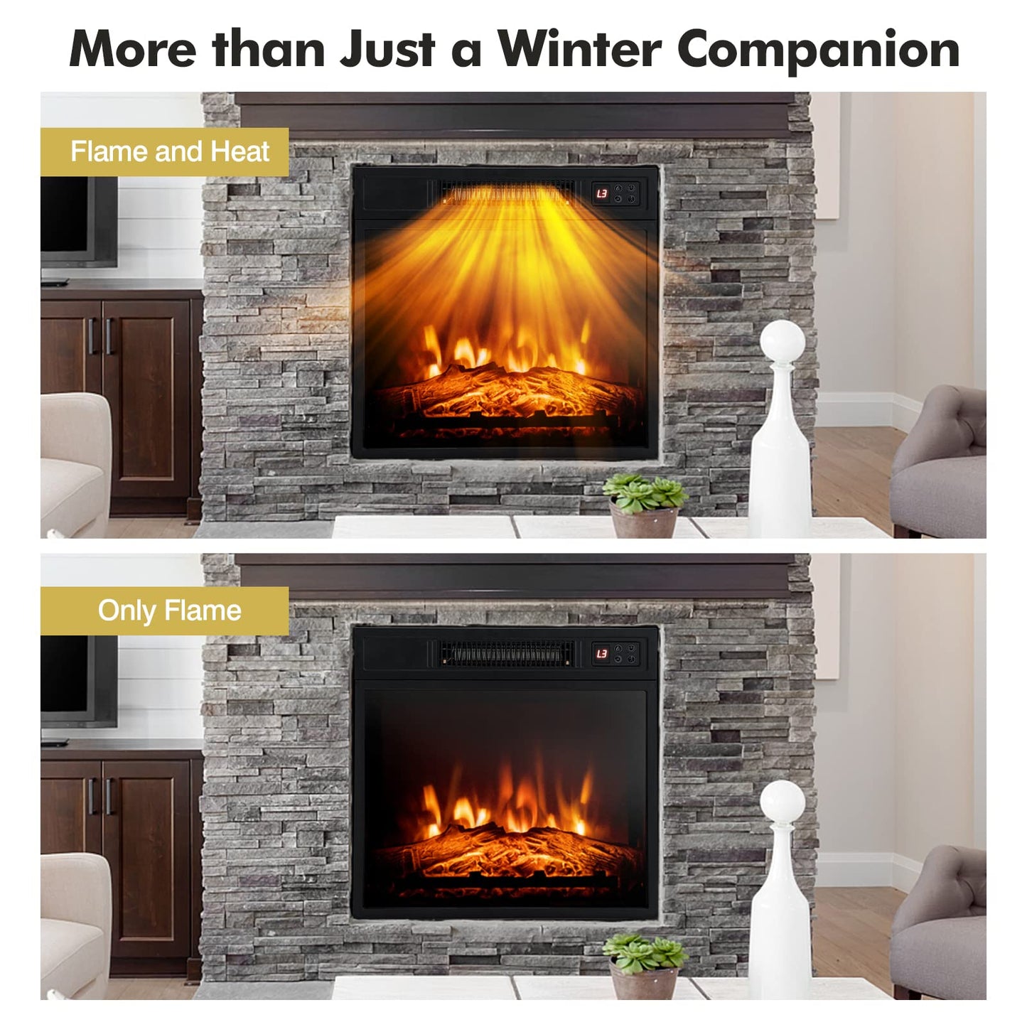 Tangkula Fireplace TV Stand with 18 Inches 1400W 5,000 BTU Electric Fireplace